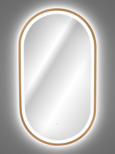 Comad Závěsné zrcadlo s LED osvětlením Apollo 2 50x90 cm s pohybovým senzorem, zlatá