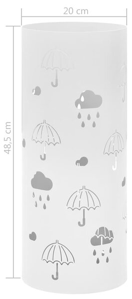 Stojan na deštníky Umbrellas ocelový bílý 246805