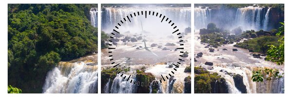Obraz Iguassu vodopádů (s hodinami) (90x30 cm)