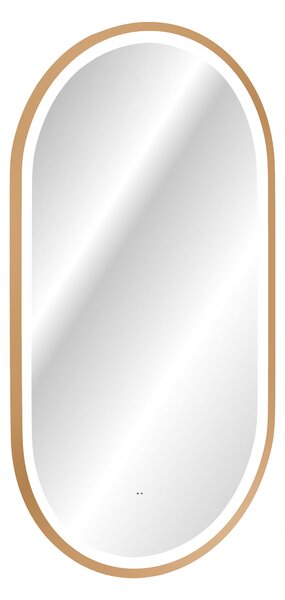 Comad Závěsné zrcadlo s LED osvětlením Apollo 2 50x90 cm s pohybovým senzorem, zlatá
