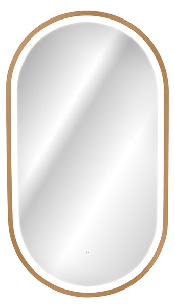 Comad Závěsné zrcadlo s LED osvětlením Apollo 2 50x90 cm s pohybovým senzorem, zlatá
