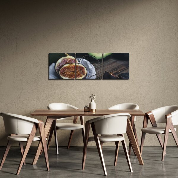 Obrázek fíků a avokáda (s hodinami) (90x30 cm)