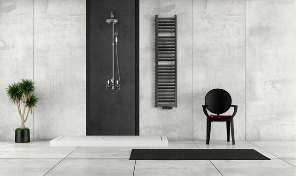 Regnis Elba, Topné těleso 440x1580mm se středovým připojením 50mm, 701W, černá, ELBA160/40/D5/BLACK