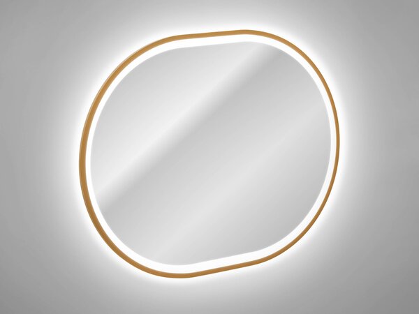 Comad Závěsné zrcadlo s LED osvětlením Apollo 2 90x70 cm s pohybovým senzorem, zlatá