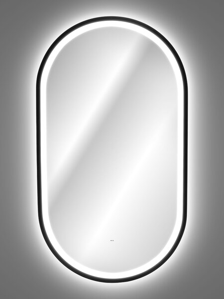 Comad Závěsné zrcadlo s LED osvětlením Apollo 2 Black 50x90 cm s pohybovým senzorem, černá
