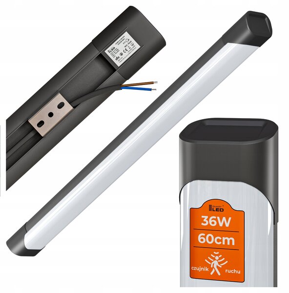 Stropní LED svítidlo s mikrovlnným čidlem 36 W, 4320 lm, 60 cm, 5000 K, IP20