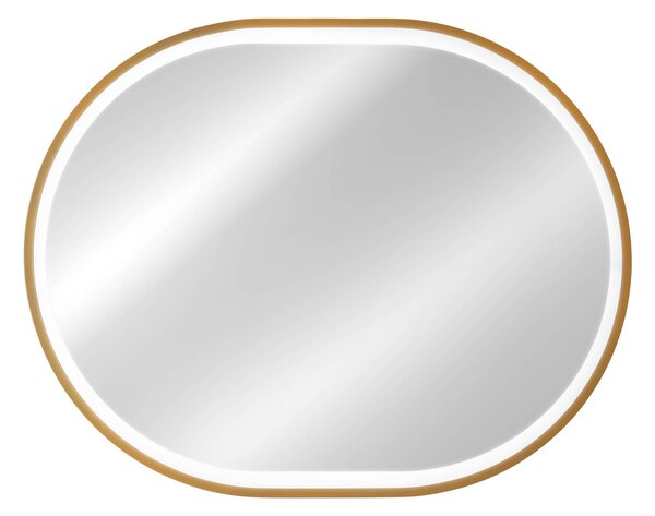 Comad Závěsné zrcadlo s LED osvětlením Apollo 2 90x70 cm s pohybovým senzorem, zlatá