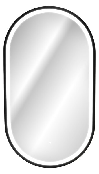 Comad Závěsné zrcadlo s LED osvětlením Apollo 2 Black 50x90 cm s pohybovým senzorem, černá