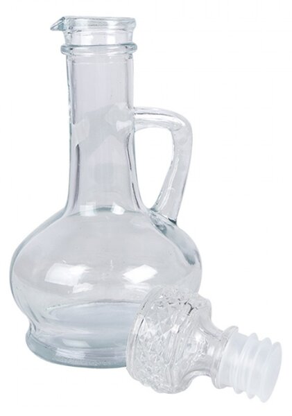 Ozdobná skleněná lahvička s broušeným uzávěrem Benjamin – 225 ml