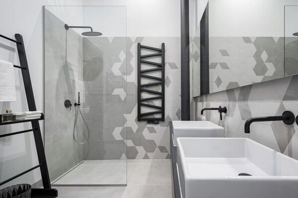 Regnis Kalipso MIX, Topné těleso 440x1200mm, 464W, černá matná, MK120/40/BLACK