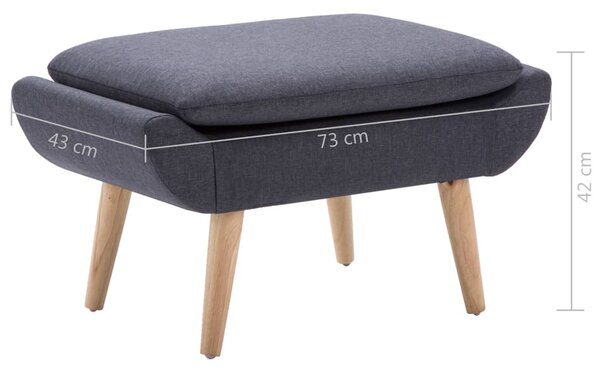 Podnožka s textilním čalouněním 73 x 43 x 42 cm tmavě šedá 246989