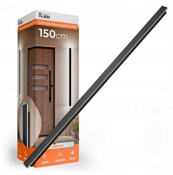 LED fasádní svítidlo 45 W, 150 cm, IP65, 4950 lm, neutrální bílá