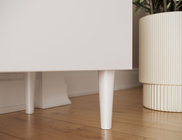 TV stolek s policí a skříňkami DULLUM 200x58cm, bílý