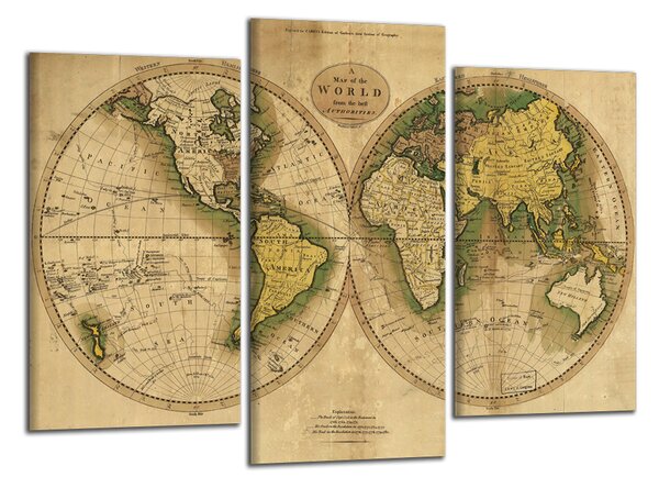 Obraz do obýváku Stará mapa světa