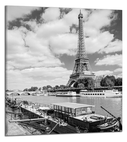 Obraz na zeď Eiffelovka a řeka čtverec
