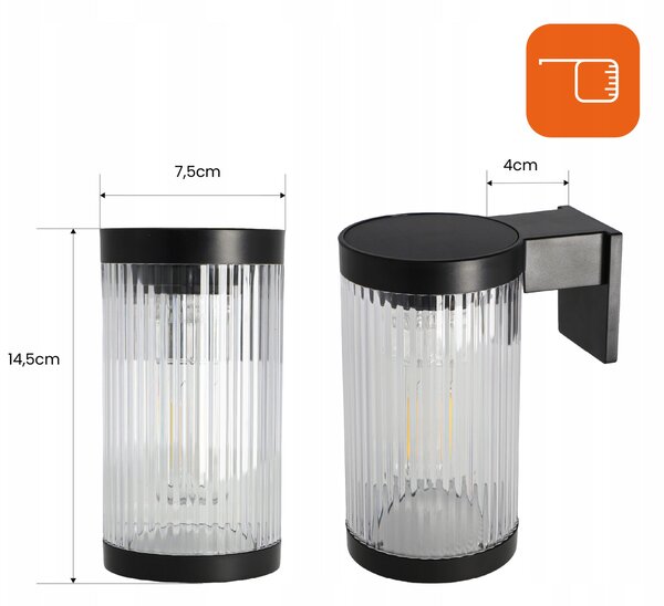 Solární LED reflektor, 1 W, 100 lm, teplá bílá, IP65