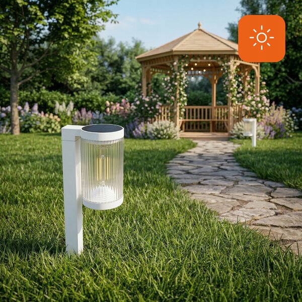 LED solární zápichové svítidlo, sada 2 ks, 100 lm, teplá bílá, IP65