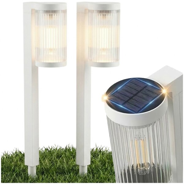 LED solární zápichové svítidlo, sada 2 ks, 100 lm, teplá bílá, IP65