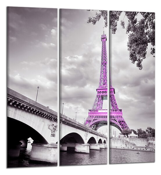 Obraz na plátně Fialová Eiffelovka