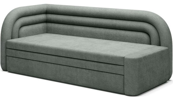 Zelená žinylková rozkládací/s úložným prostorem pohovka levý roh 223 cm Fabillo – ELTAP