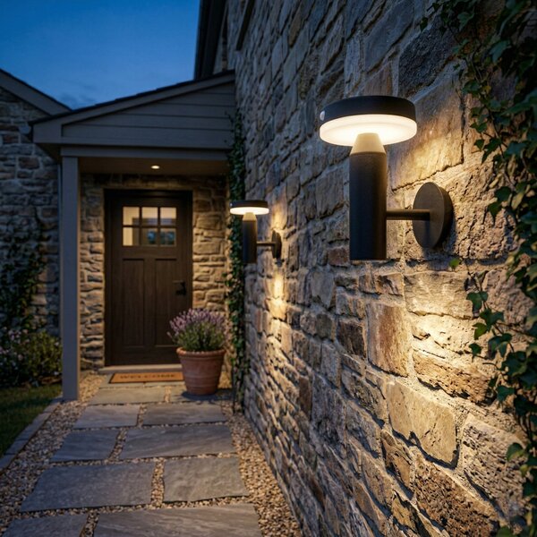 Černý solární LED reflektor, IP44, 4,5 W, 360 lm, 4000 K, 20,5 × 12,5 × 13 cm