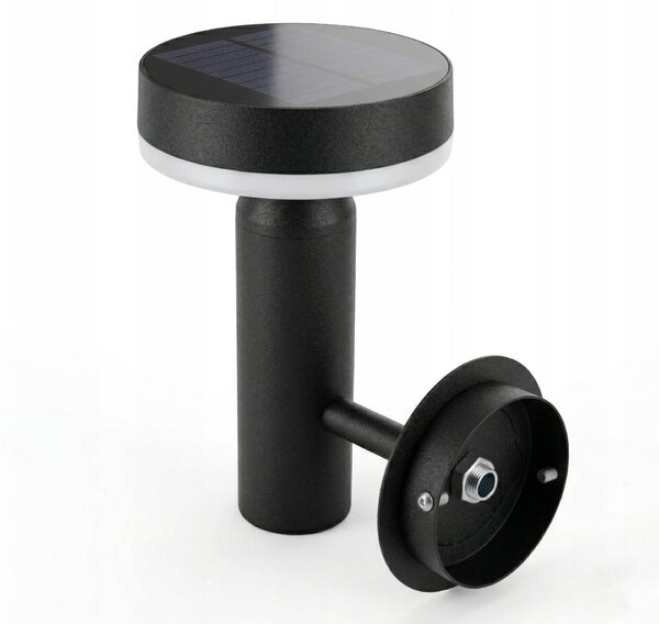 Černý solární LED reflektor, IP44, 4,5 W, 360 lm, 4000 K, 20,5 × 12,5 × 13 cm