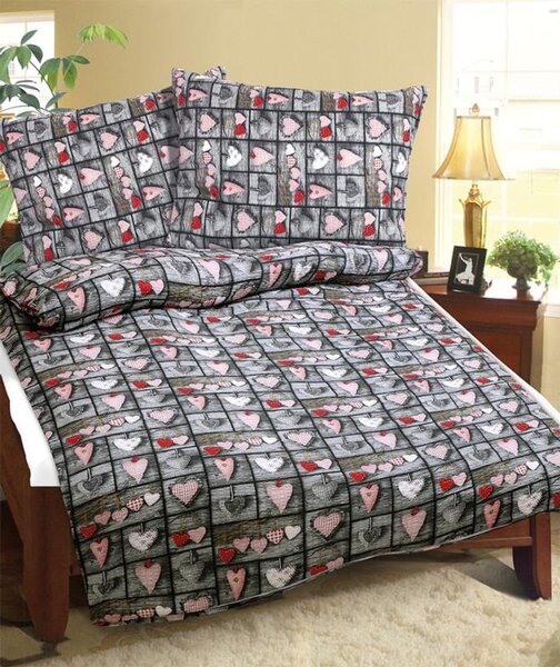 Povlečení krepové Červená 80/852 - 140x200, 70x90 cm