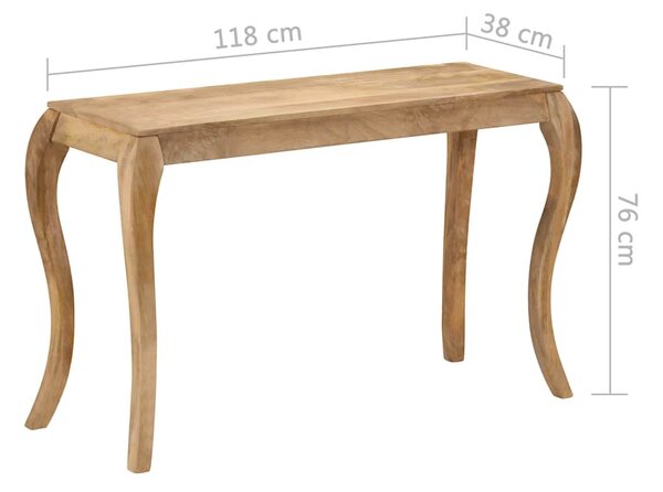 Konzolový stolek 118 x 38 x 76 cm masivní mangovníkové dřevo 247115