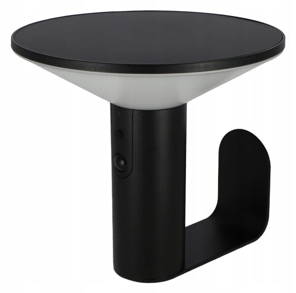 Černý solární LED reflektor, IP44, 2,3 W, 190 lm, 4000 K, 18 × 16 × 15 cm