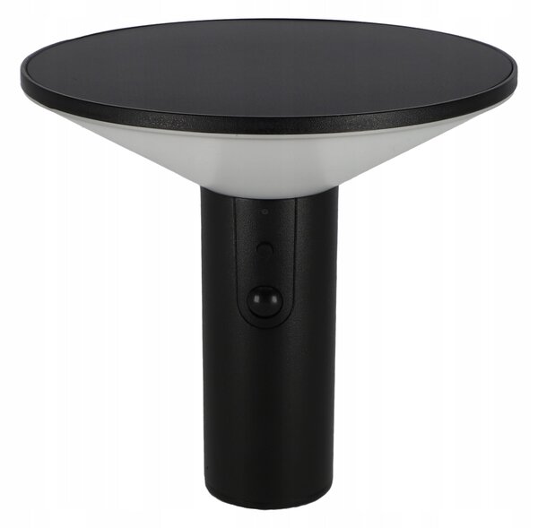 Černý solární LED reflektor, IP44, 2,3 W, 190 lm, 4000 K, 18 × 16 × 15 cm