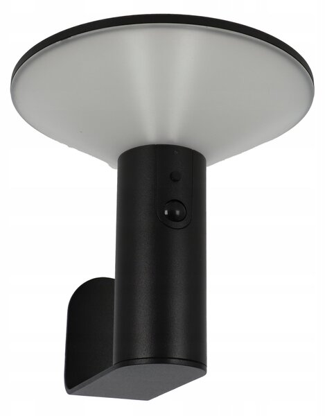 Černý solární LED reflektor, IP44, 2,3 W, 190 lm, 4000 K, 18 × 16 × 15 cm
