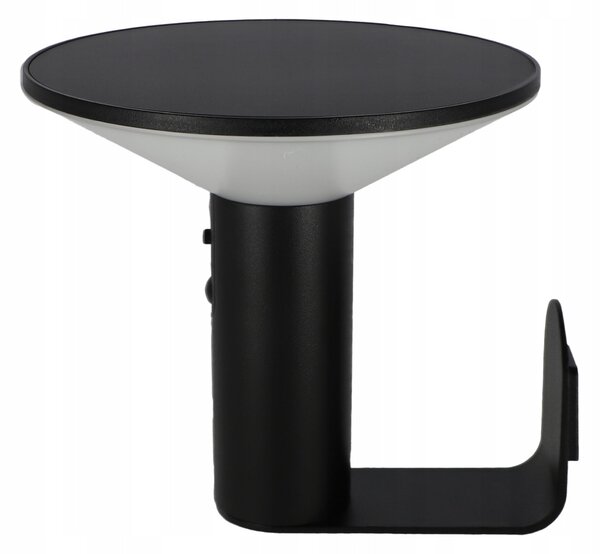 Černý solární LED reflektor, IP44, 2,3 W, 190 lm, 4000 K, 18 × 16 × 15 cm