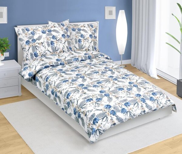 Povlečení krepové Modrá 80/513 - 140x200, 70x90 cm