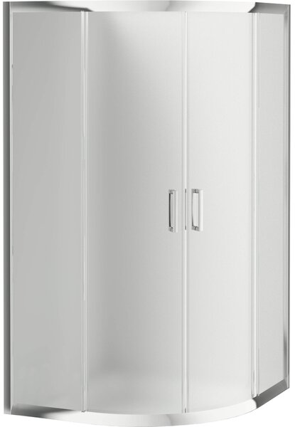 Deante Funkia, čtvrtkruhový sprchový kout s posuvnými dveřmi 90x90 cm, výška 170cm, 5mm sklo námraza, chromový profil, KYP_653K