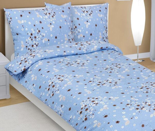 Povlečení krepové Modrá 80/507 - 140x200, 70x90 cm
