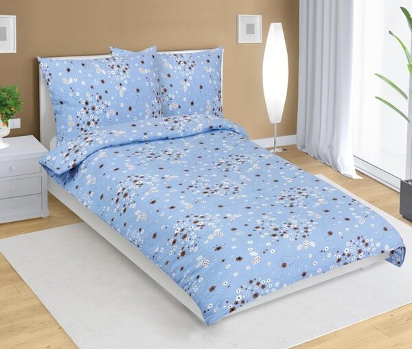 Povlečení krepové Modrá 80/507 - 140x200, 70x90 cm