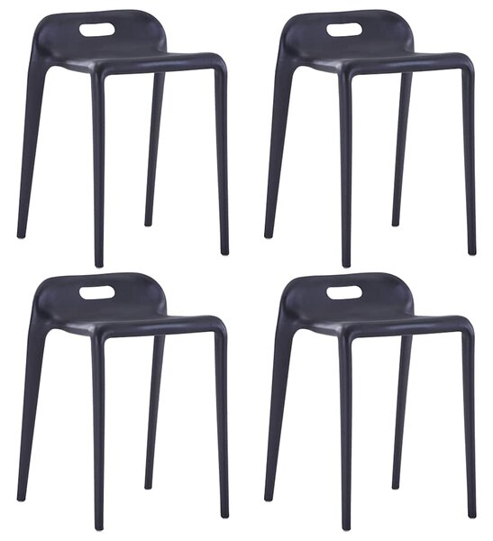 Stohovatelné stoličky 4 ks černé plast 247281