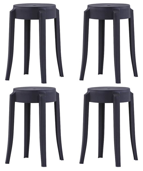 Stohovatelné stoličky 4 ks černé plast 247278