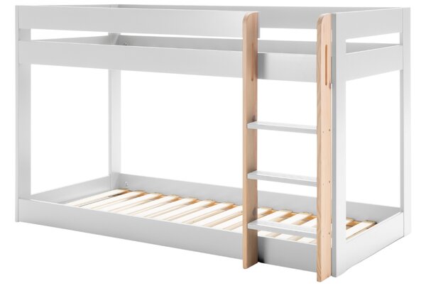 Marckeric Bílá dřevěná patrová postel Angel 90 x 190 cm