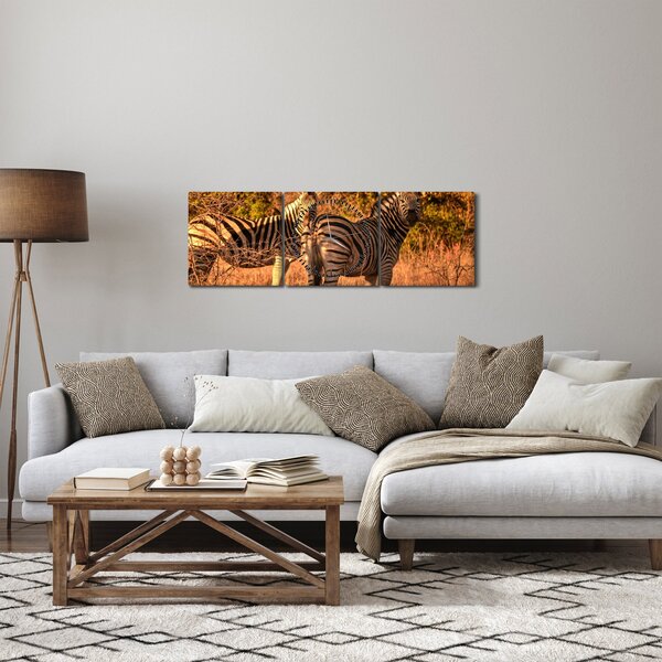 Obraz zeber (s hodinami) (90x30 cm)