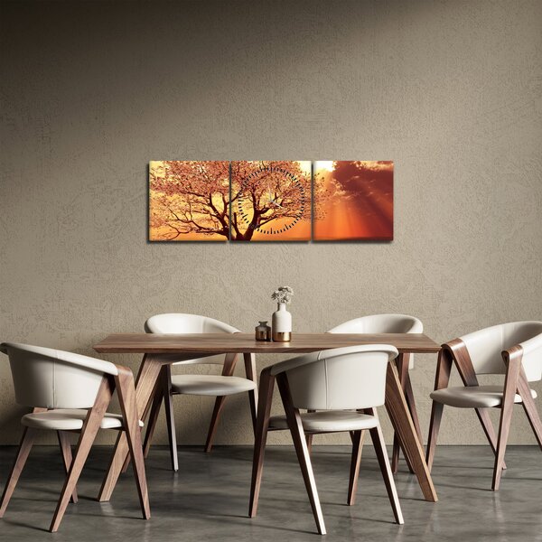 Obraz paprsků Boha (s hodinami) (90x30 cm)