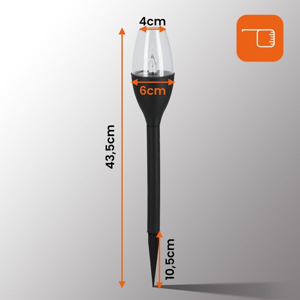 LED solární zápichové svítidlo, IP44, 100 lm, teplá bílá