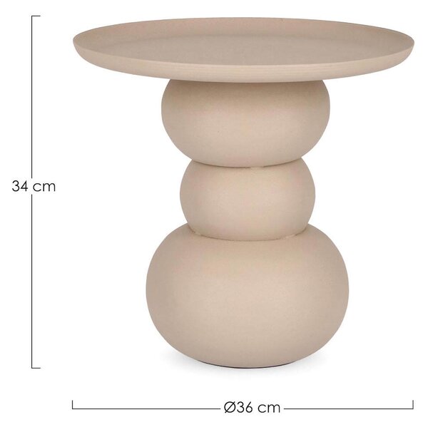 Konferenční stolek Alpe ⌀ 36 cm béžový