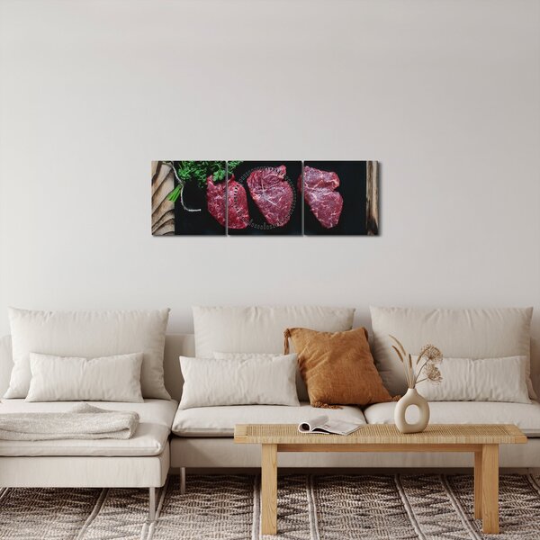 Obraz masa na talíři (s hodinami) (90x30 cm)