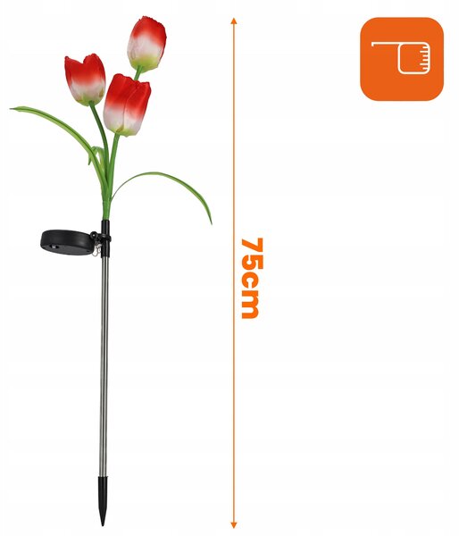 LED solární zápichové svítidlo Tulipán, RGB, IP44