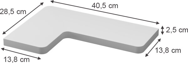Rohová police Vicco Curva Bílá 40.5 x 2.5 cm Sada 3 kusů, Model 53016
