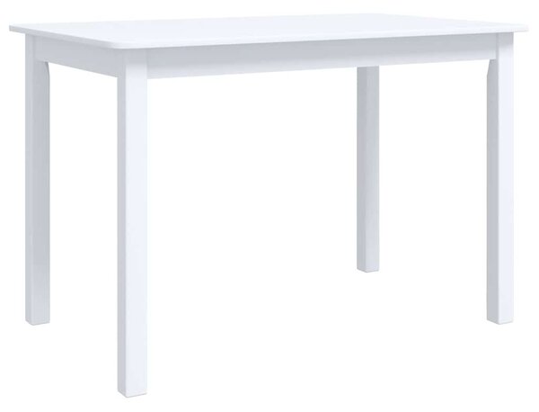 Jídelní stůl bílý 114 x 71 x 75 cm masivní kaučukovník 247362