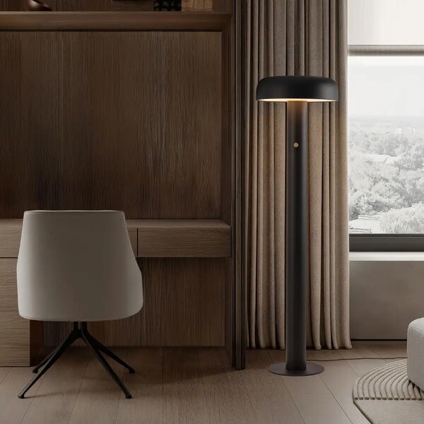 Nova Luce Černá kovová stojací LED lampa Noelia 142 cm