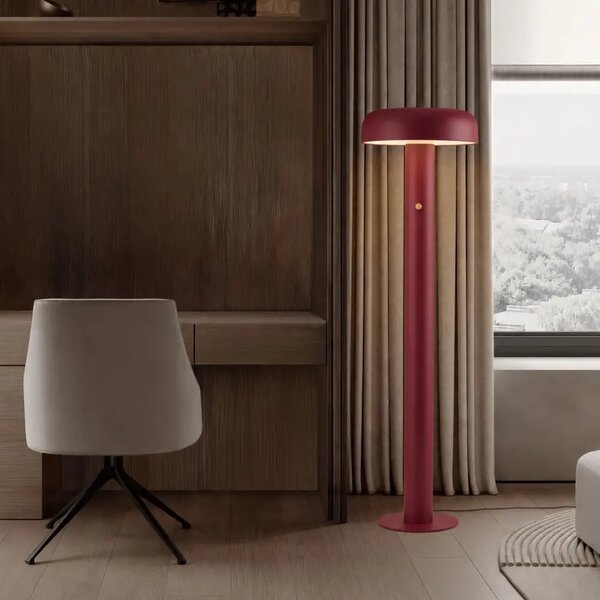 Nova Luce Červená kovová stojací LED lampa Noelia 142 cm
