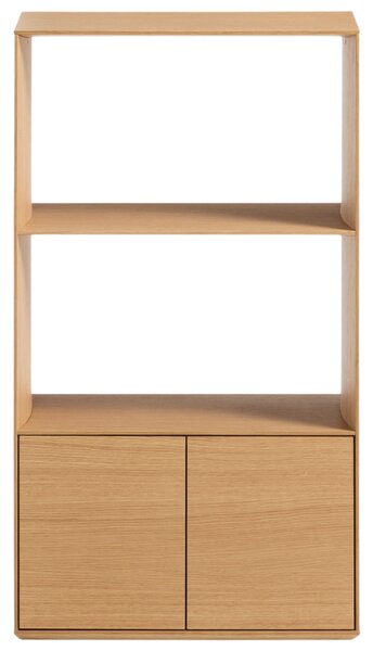 Kave Home Dubová knihovna Visala 106 x 60 cm se dvěma policemi